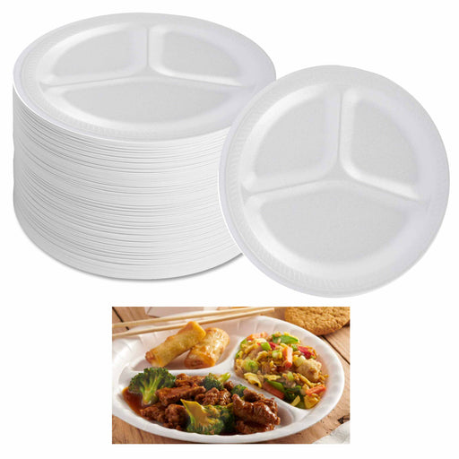 50 Pack Premium Foam Plastic Plates 6 Inch Party White Soak Proof Heavy  Duty 6