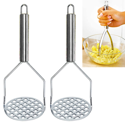 1 Stainless Steel Potato Masher Heavy Duty Ricer Fruit Vegetable Press Chrome