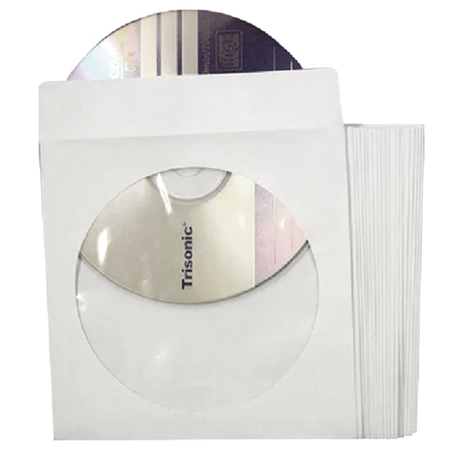 HAPLIVES CD/DVD/BluRay Sleeves,Double-Sided Refill Plastic Sleeve for CD  and DVD Storage Binders,100 Pack (White)