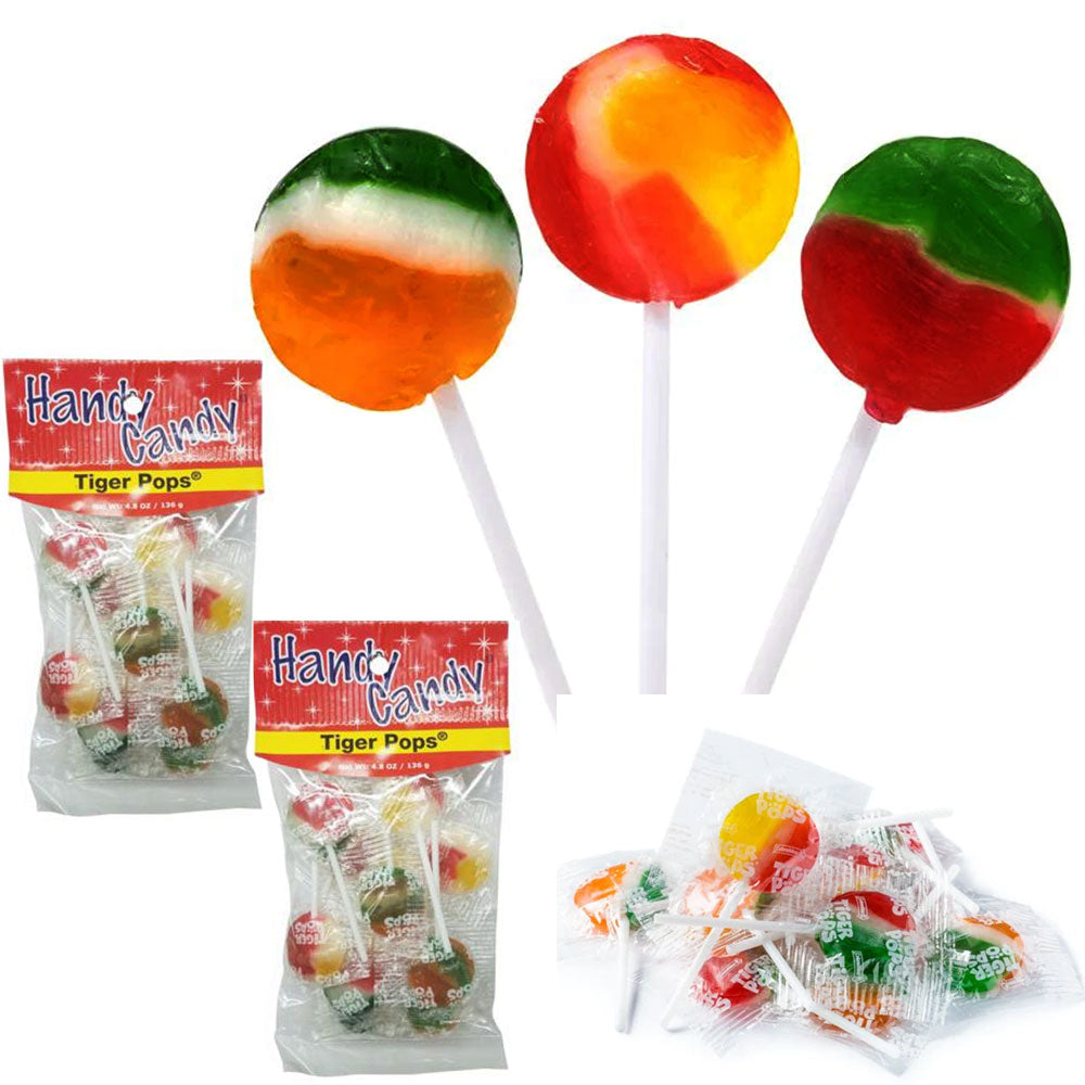 tønde Mindst Med det samme 2 Bags Hard Candy Tiger Pops Suckers Flat Lollipops Candies Sweet Flav —  AllTopBargains