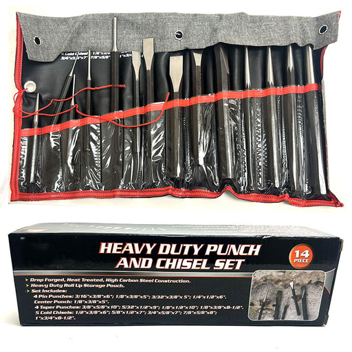 9 Pieces Heavy Duty Roll Pin Punch Set Double-Sided Hammer with