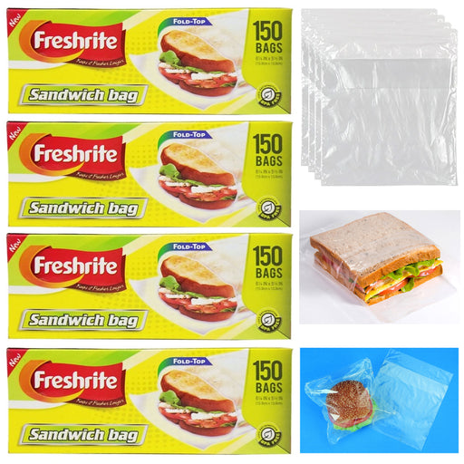 240 Ct Fold Top Sandwich Bags Poly Baggies Lunch Snacks School Food Storage  Pack, 1 - Fry's Food Stores