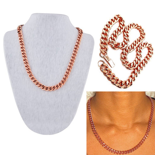 SOLID COPPER HEAVY CUBAN MENS LINK NECKLACE (sold by the piece ) –  Novelties Company