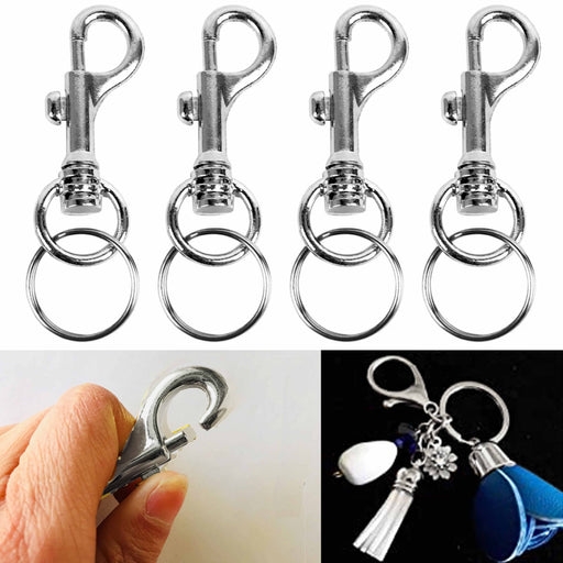 8 X Heavy Duty Key Ring Large Spring Clip Metal Snap Hook Lobster