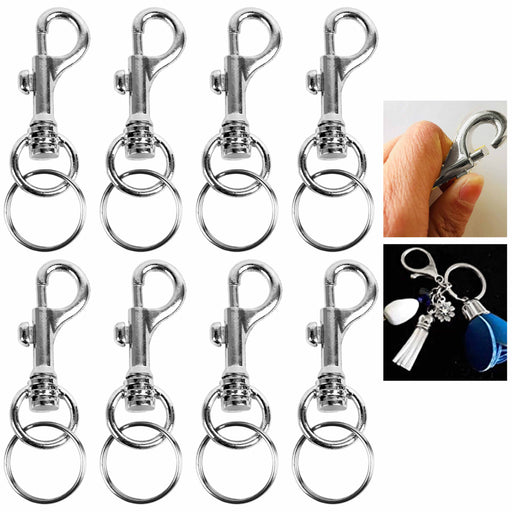 Jumbo Snap Clip Keychain Ring Silver 2pcs Swivel Round Eye Lobster Cla —  AllTopBargains