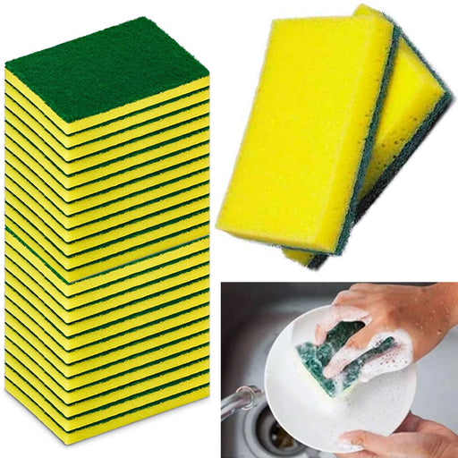 24 PC Lot Dishwashing Sponges Heavy Duty Scrubber Cleaning Kitchen Dish Sponge