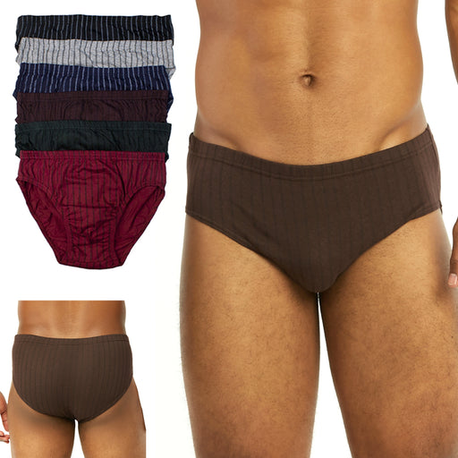 3 Pack Mens Bikinis Briefs 100% Cotton Underwear Pin Stripes Size