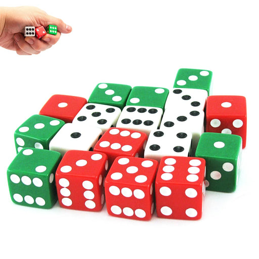 Set of 10 Six Sided Square Dice White Black Pip P6 Die D6 Casino Gambling  Game 