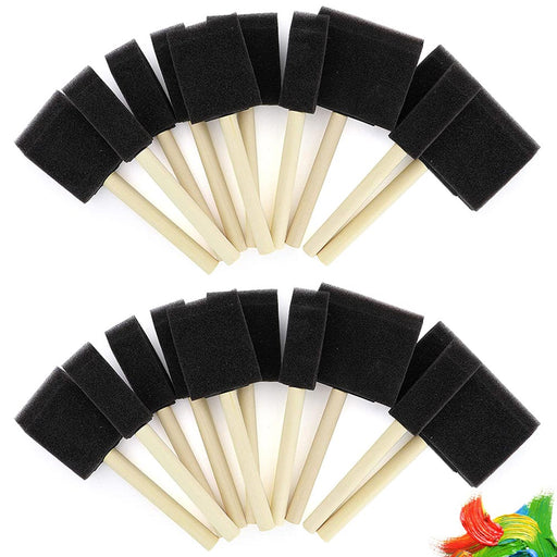 20 Foam Paint Brushes Sponge 1 2 3 4 Wood Handle Varnishes Stains —  AllTopBargains