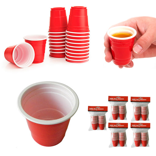 Disposable Shot Glasses - No Brittle Cracking Hard Plastic - 2oz Small Cute  Mini Red Paper Solo Cup For Jello Shots, Party Games, Wine Tasting