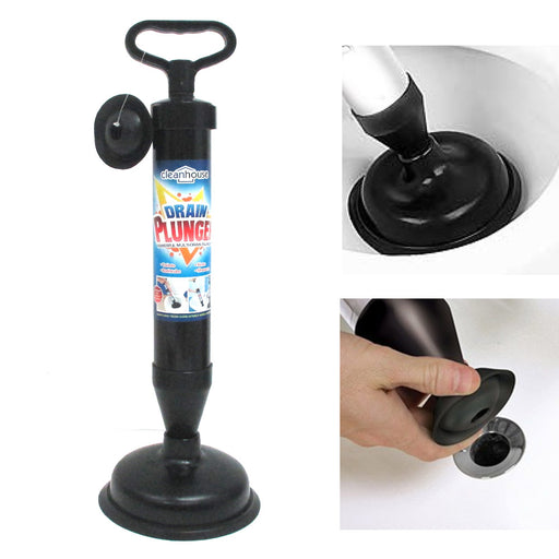 VirgilSon Toilet Plunger Set Air Pump Drain Unblocker Drain Clog Remover  Tool for Clears Toilets, Bathtub, Showers, Sinks, Drains 