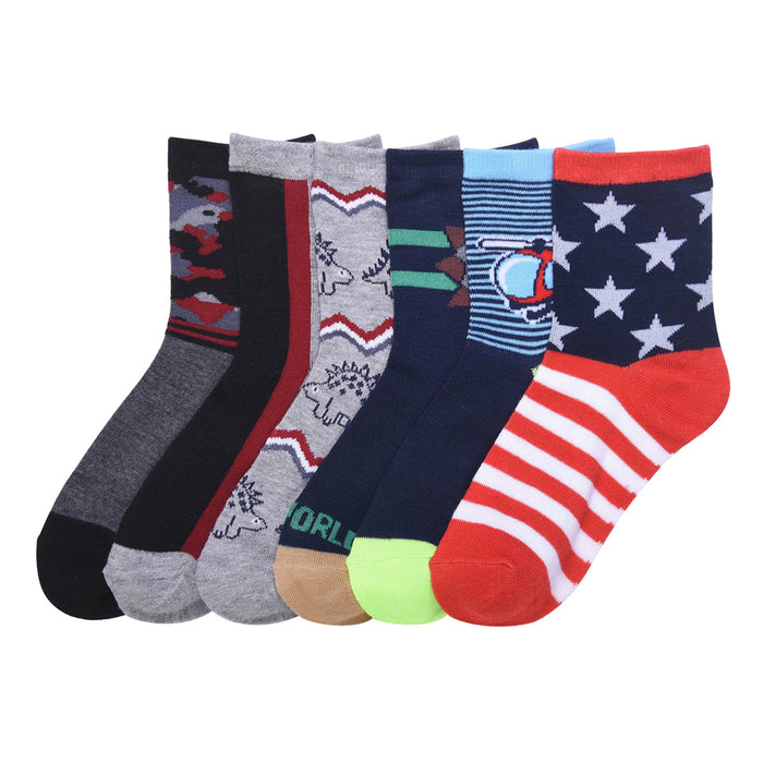 6 Pairs Assorted Boys Socks Size Ages 6-8 Years Kids Casual Sport Yout ...