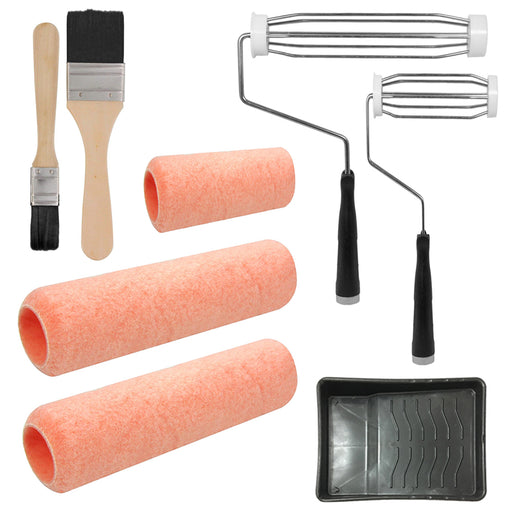 6 PC Paint Tray Set Applicator Painting Home Wall Tools Roller Brush Painter Kit