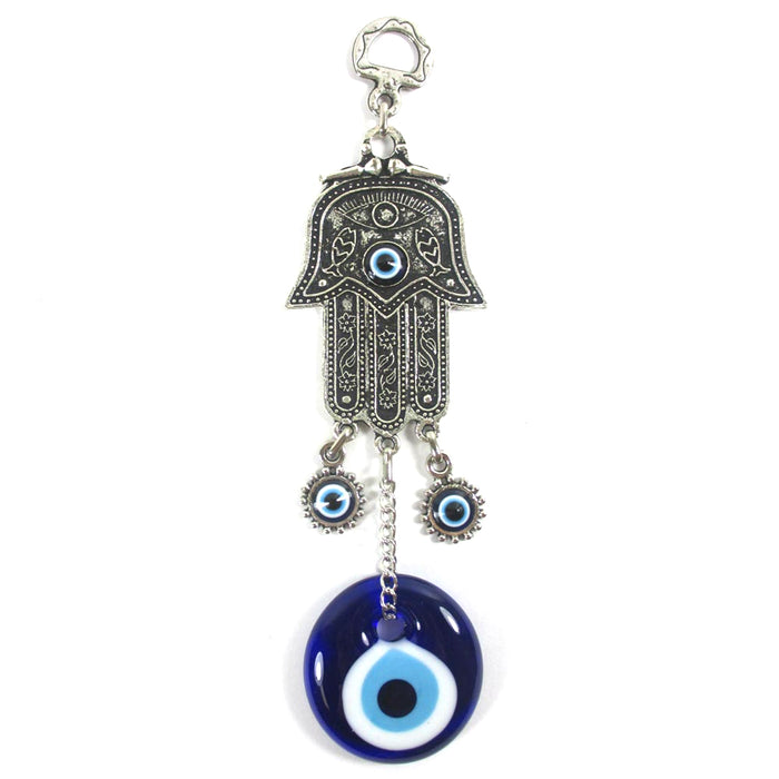 Turkish Hand Hamsa Blue Evil Eye Home Blessing Charm Hanging Ornament ...