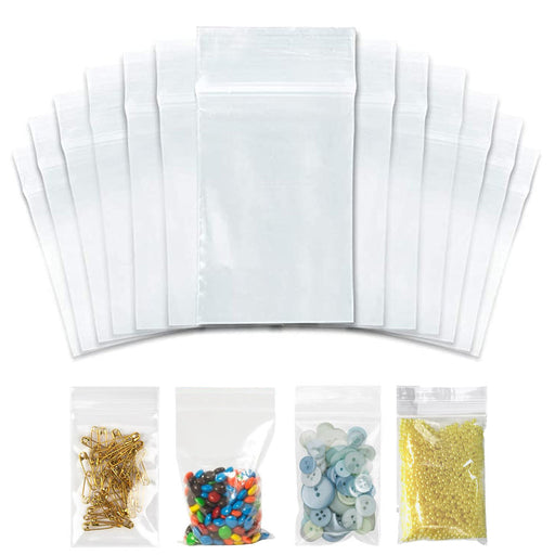 600 Bags Clear 2 mil Assorted Reclosable Bags Small Size