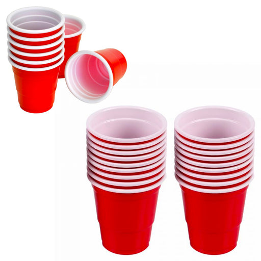 60 Red Cups 2oz Mini Plastic Hard Glasses Jello Jelly Shot Disposable Party