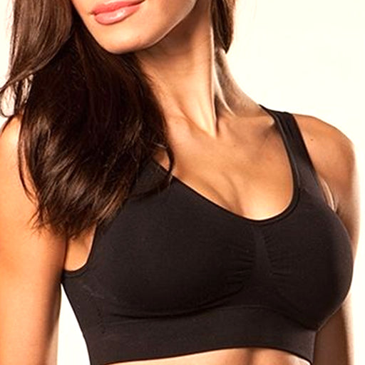 6 X Womens Seamless Lace Top Sports Bra Cleavage Cover Padded