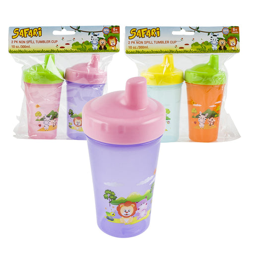 2 Pack Twin Handle Spill Proof Cup Sippy Drinking Cups BPA Free