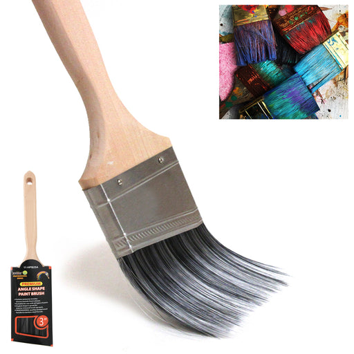 Paint Brush Set 7 Brushes for Acrylic Oil Watercolor Gouache Artist Long  Wooden