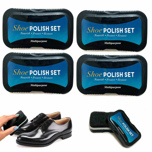 4 PC Express Shoe Shine Polish Sponges Instant Shine Leather Care