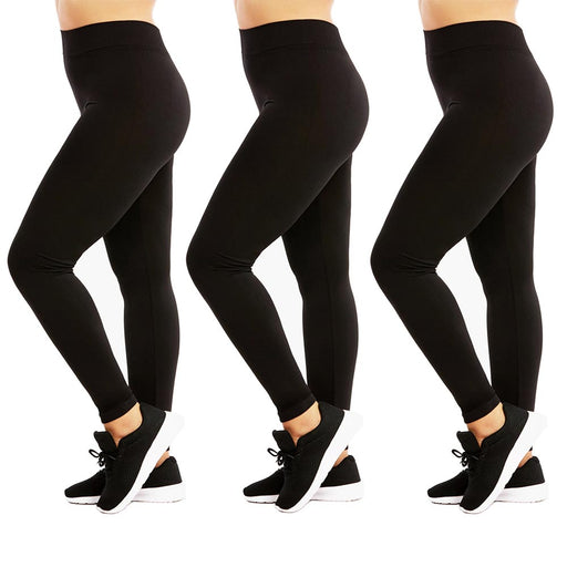 Women Seamless Plus One Size Footless Stretchy Yoga Pants Capri Leggings  Black