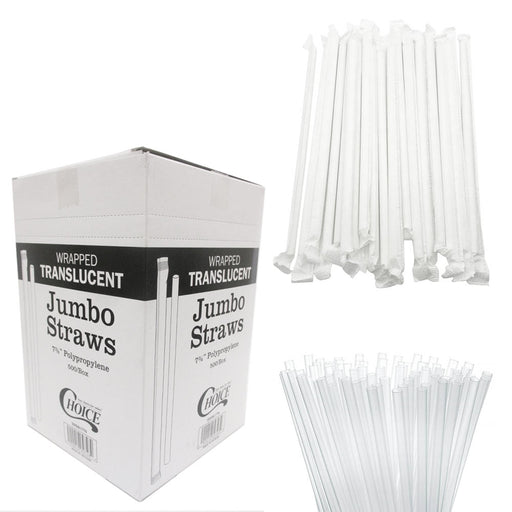 400pc Clear Plastic Straws - Flexible Individually Wrapped BPA