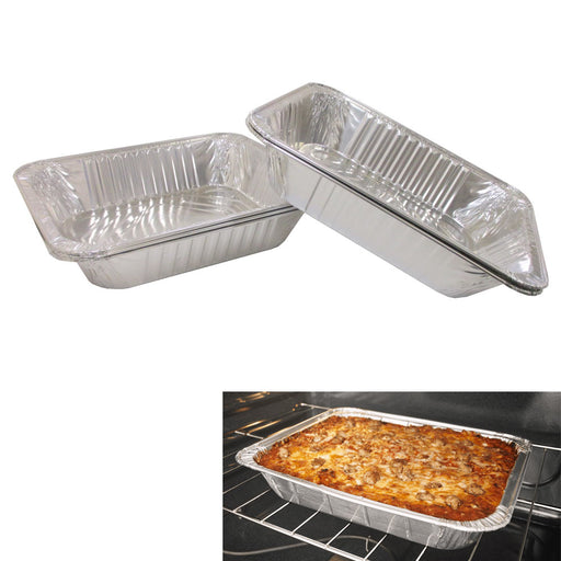 100 PC Aluminum Foil Lasagna Pan Disposable Loaf Bread Container Baking Tins New