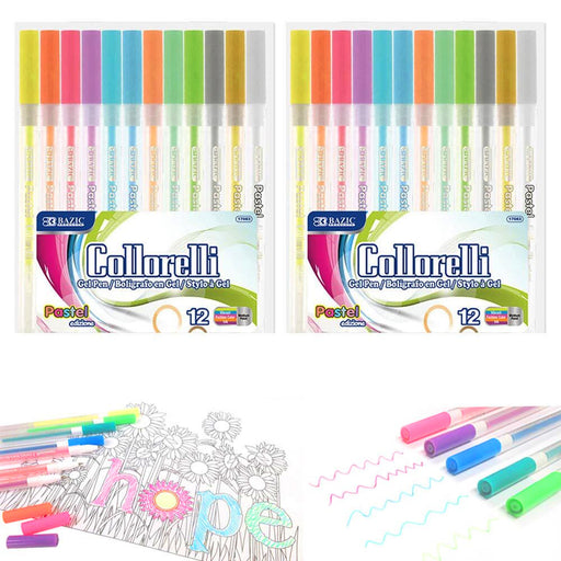 48 PC Scented Glitter Gel Pens Coloring Books Drawing Neon Metallic Scent Pen