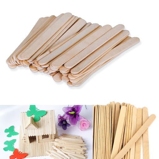 200 Pcs Popsicle Sticks Bulk Craft Flat Natural Wood Multi Colored 2.5 —  AllTopBargains