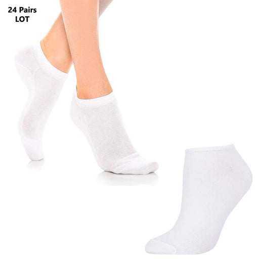 12 Pairs Womens Ankle Socks Low Cut Fit Crew Size 9-11 Sports White Footies