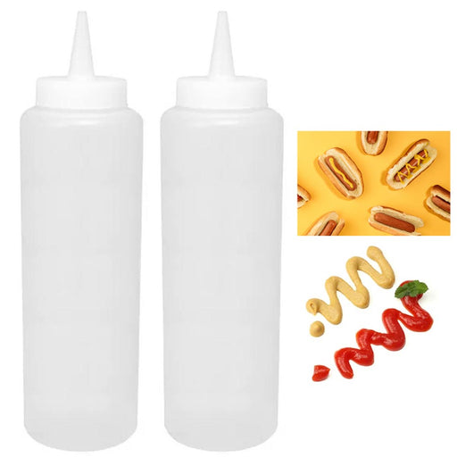 6 Condiment Squeeze Bottles Liquid 8oz BPA Free Plastic Squirt Syrup  Ketchup Oil