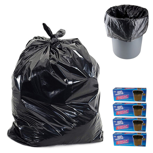 34 Pack Heavy Duty Bags Black Drum Liner Trash Outdoor Yard Leaf