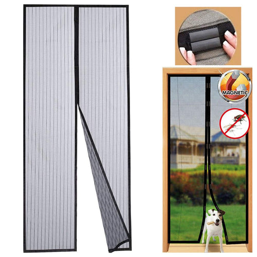 Magic Mesh Deluxe- Hands Free Magnetic Screen Door, Mesh Curtain Keeps  Bugs