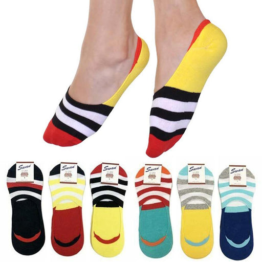 6 Pairs Low Cut Women's Neon No Show Socks Liner Boat Ballet Foot Footies  9-11