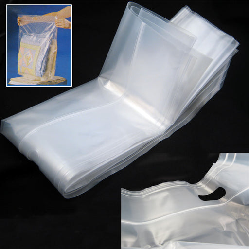 6 Pack Extra Large Storage Bags Strong Clear Resealable Zipper Food Travel  20x20 