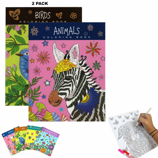 MINI Coloring Book Adult & Teens Calm & Cozy | Pocket Sized Travel Size |  Calming Anti-Anxiety & Stress Relief: Landscapes Animals Flowers Beach Cozy