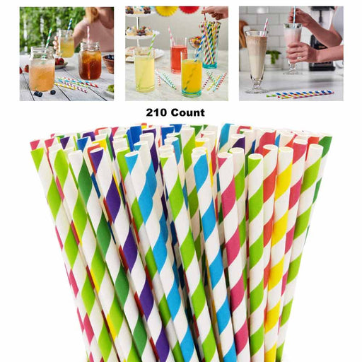 96 Red Striped Paper Straws Biodegradable Drinking Flexible Bendy Birthday  Party