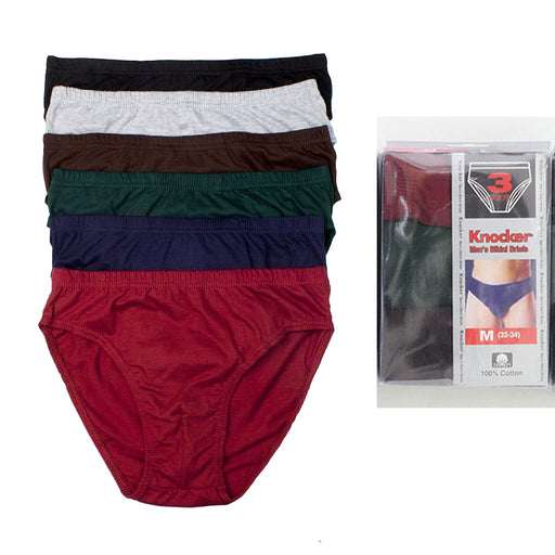 3 Pack Knocker Mens Bikinis Briefs Underwear 100% Cotton Solid Size La —  AllTopBargains
