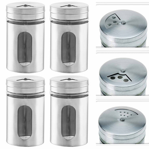 4 X Dredger Shakers Handle Spice Container Flour Sugar Salt Pepper Sea —  AllTopBargains