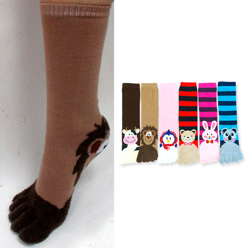 6 Pairs Assorted Stripes Winter Soft Warm Toe Socks Size 9-11 Cozy Wom —  AllTopBargains