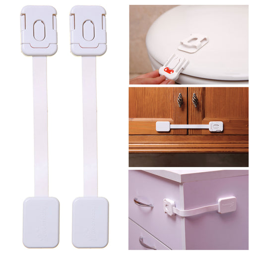 2 PC Dreambaby Cabinet Lock Twin Pin Latch Drawer Door Child Baby Proof Safety, White