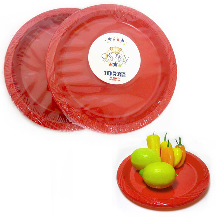 red disposable plates