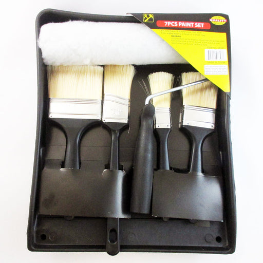 4PC Small Paint Roller Tray Set Foam 4 Brush Wall House Supplies