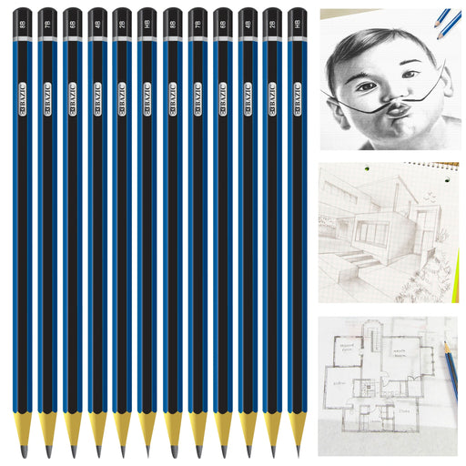 Enday #2B Pencils for Drawing and Sketching 24 Boxes of Unsharpened Wooden  Pencil School and Office Supplies (288 Pieces) 