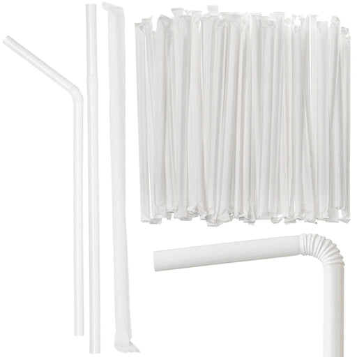 1000 x Stirrers Red White 5 Drinking Slim Straws Unwrapped Plastic Drink Sip