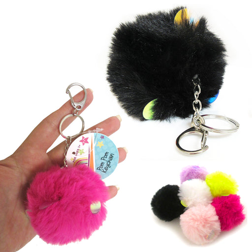 Fluffy Bunny Pom Pom Ball Keychain – Aubenord
