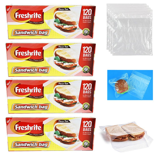 240 Ct Fold Top Sandwich Bags Poly Baggies Lunch Snacks School Food St —  AllTopBargains