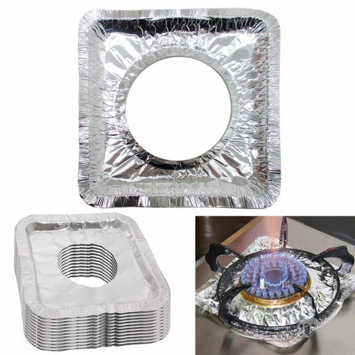 10 Aluminum Foil Square Stove Burner Covers Liners 8.46 Bibs Drip Gre —  AllTopBargains