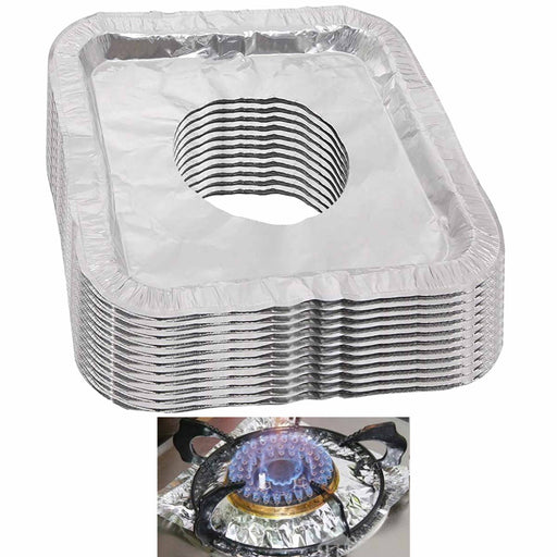 Spree Clearance 10 pcs Aluminum Foil Square and circular Gas Top Burner  Disposable Bib Liners Stove Covers 