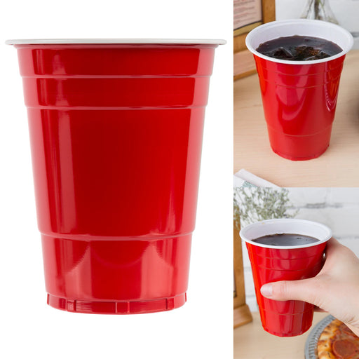 64 Count Disposable Plastic Cups Red Party Cups Strong Sturdy Red Reusable 16oz